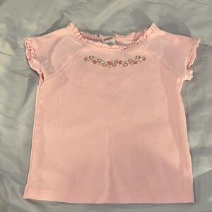 Gymboree - Pink Short Sleeve Tee with Embroidered Neckline